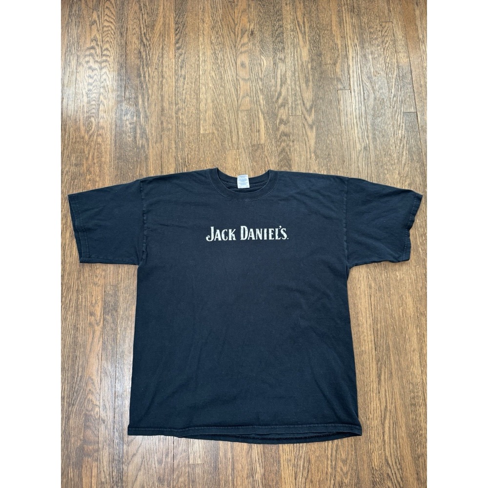 Vintage Jack Daniels T-Shirt XL Black Its All About The Chrome Whiskey Biker Tee